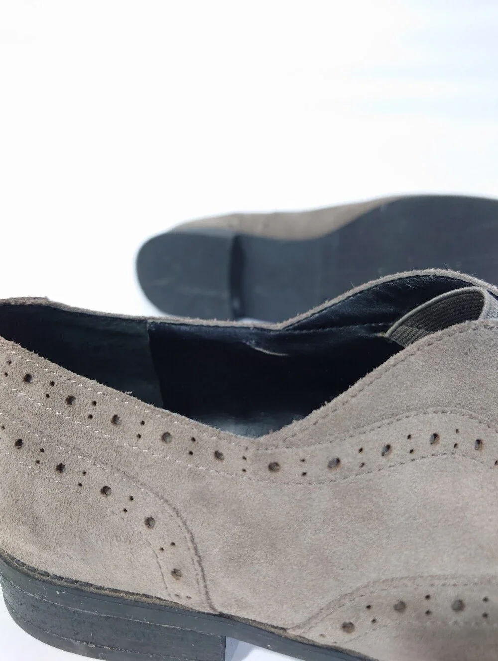 Franco Sarto Women’s Taupe Suede Oxford Shoes Size 9.5 M